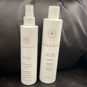 Innersense Hair Love Prep Spray and Quiet Calm Curl Control